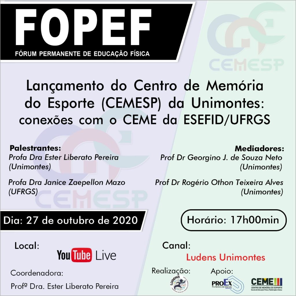 Lançamento do Centro de Memória do Esporte (CEMESP) da Unimontes