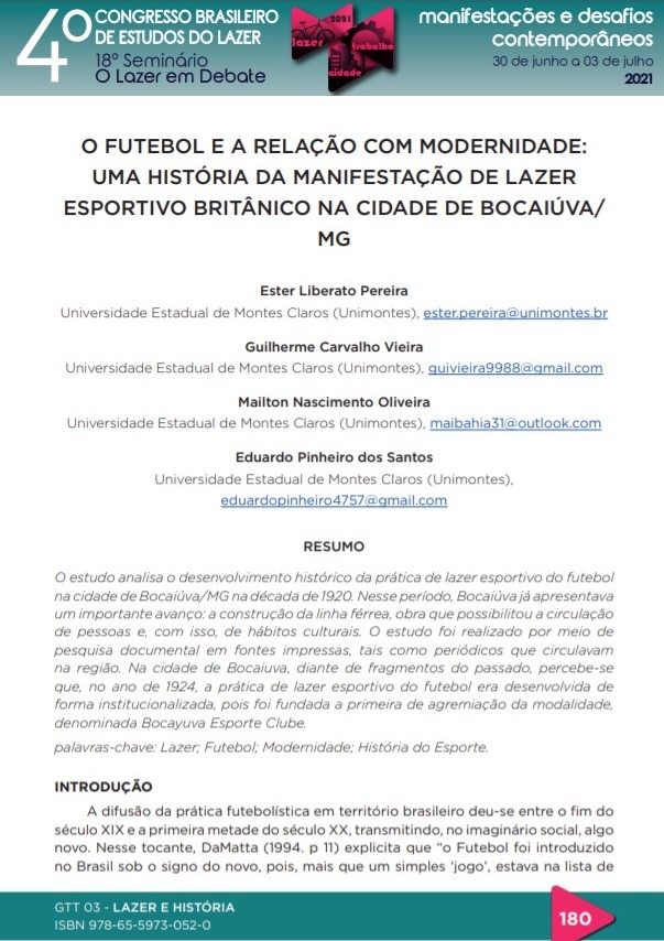 4º Congresso Brasileiro de Estudos do Lazer e 18º Seminário “O Lazer em Debate”