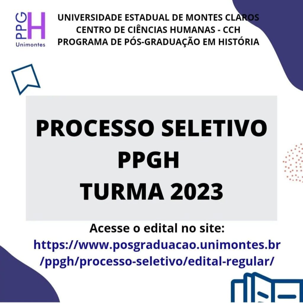 Processo Seletivo PPGH – Unimontes Turma 2023